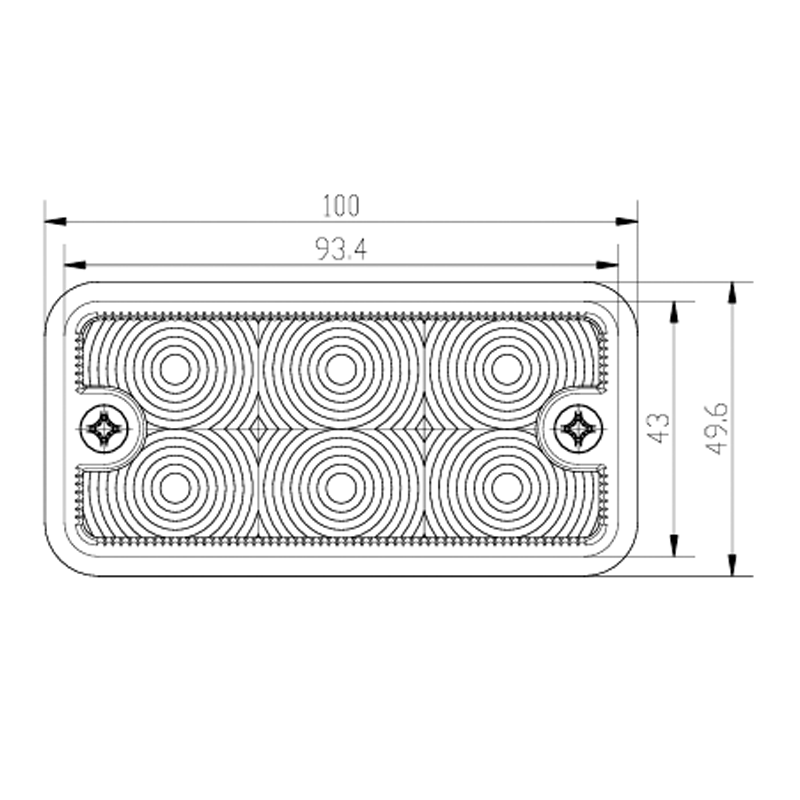 Kompakte IP66-LED-Frontpositions- und Breitenanzeigeleuchte für verschiedene technische Fahrzeuge
